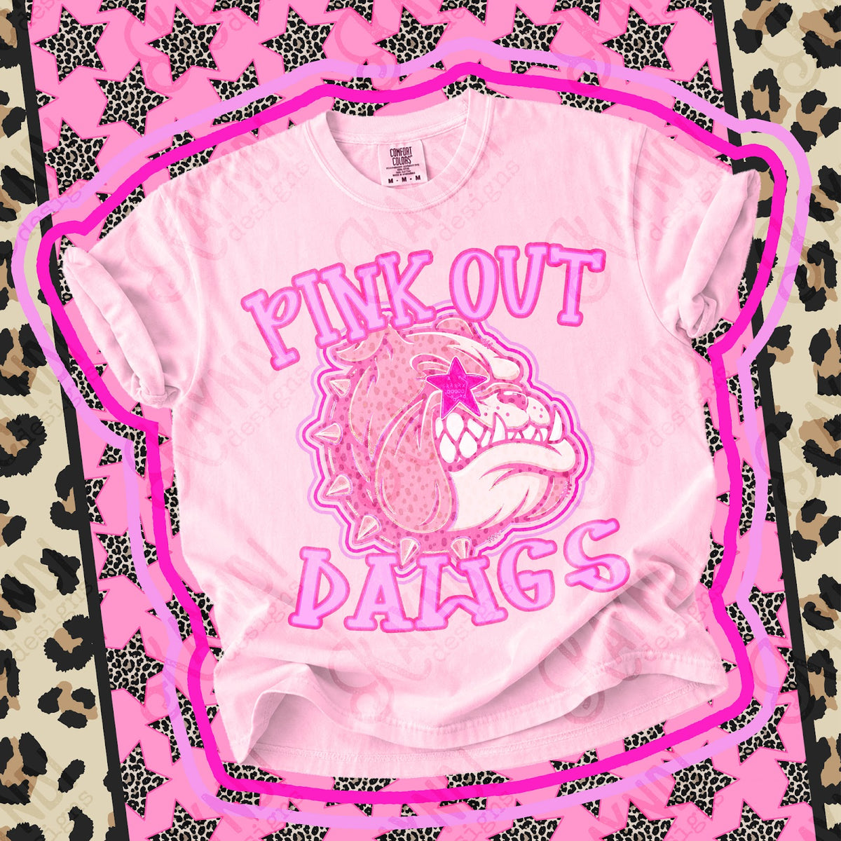 Pink Out Dawgs Top design mockup