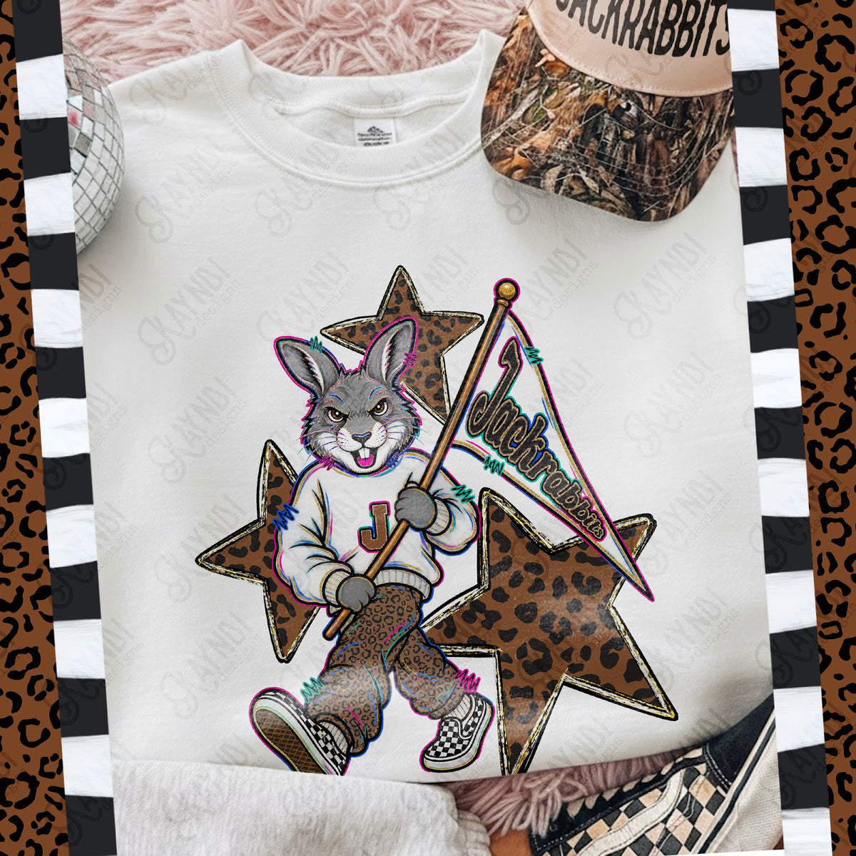 Leopard Sweats Jackrabbits Top