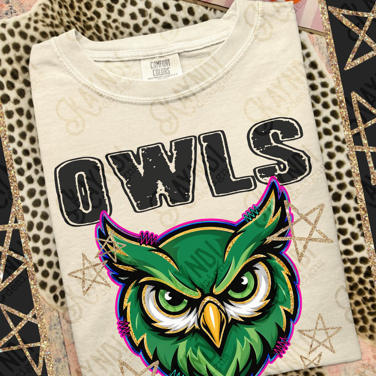 Grunge Varsity Owls 2 Top