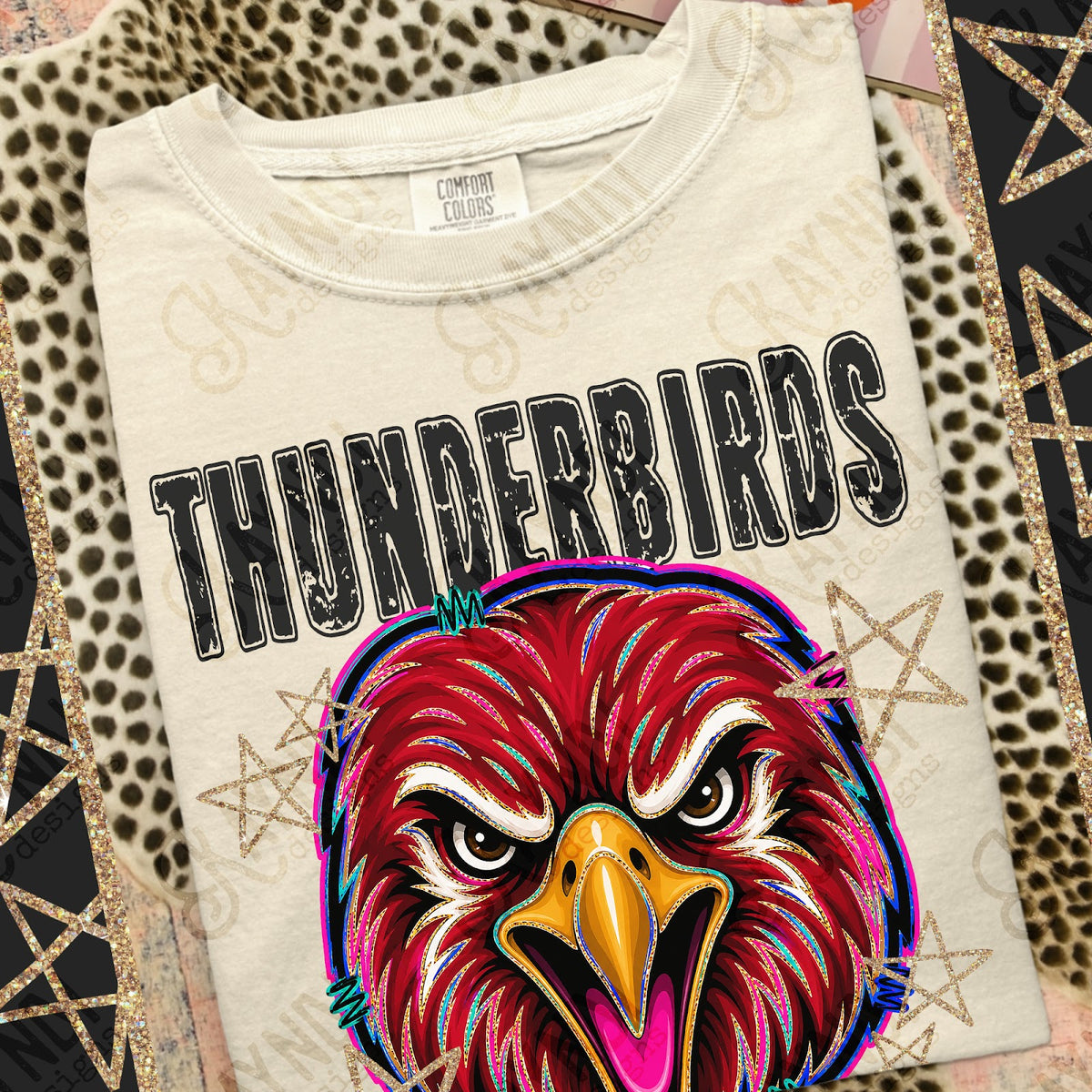 Grunge Varsity Thunderbirds Top
