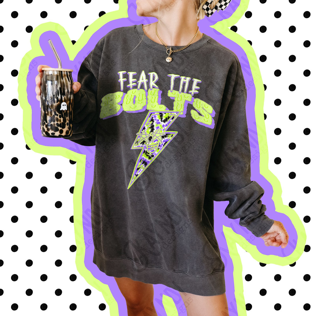 Fear the Bolts 2 Top apparel mockup