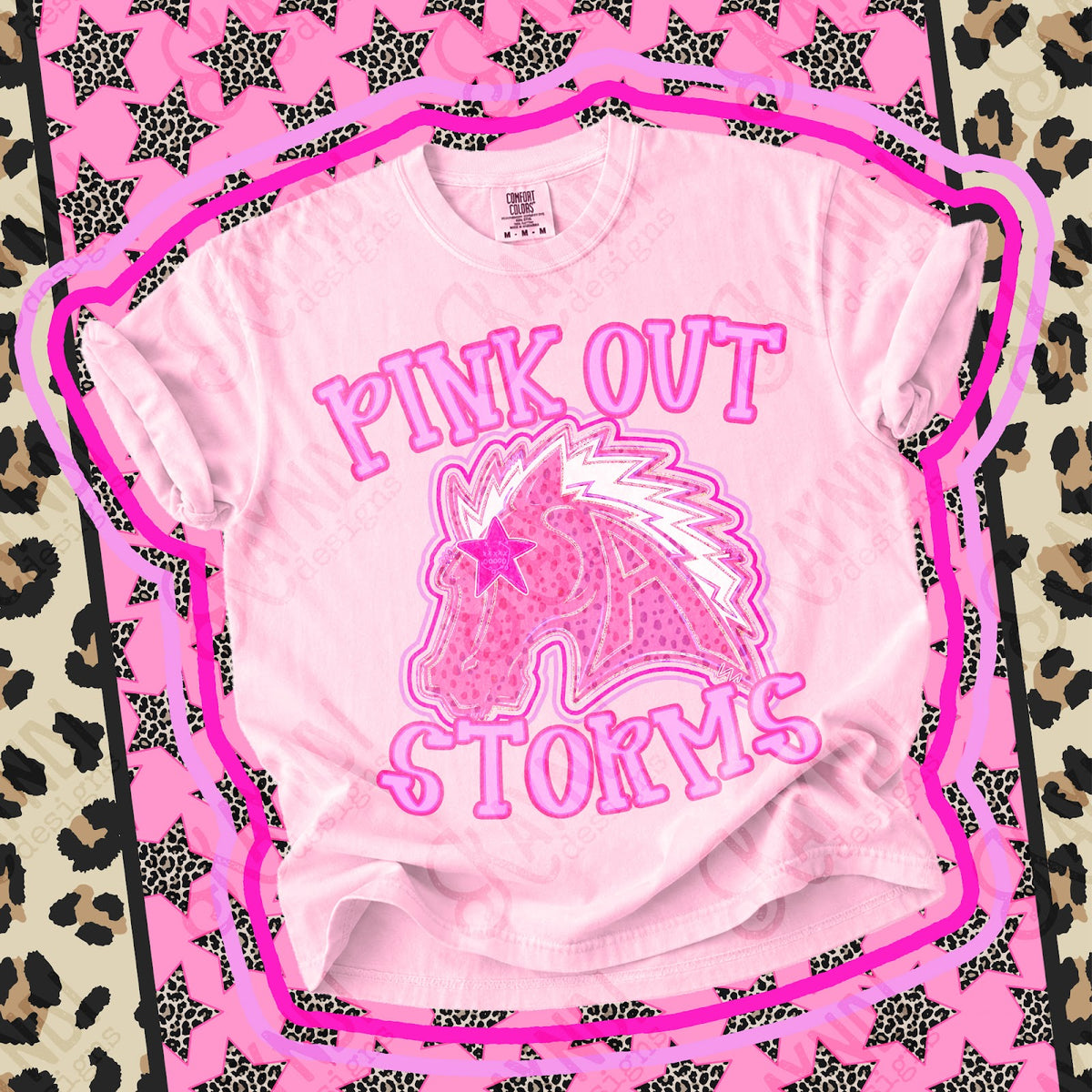 Pink Out Storms Top design mockup
