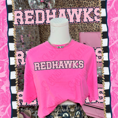 Varsity Stars Redhawks TropCowg CC Neon Pink Top