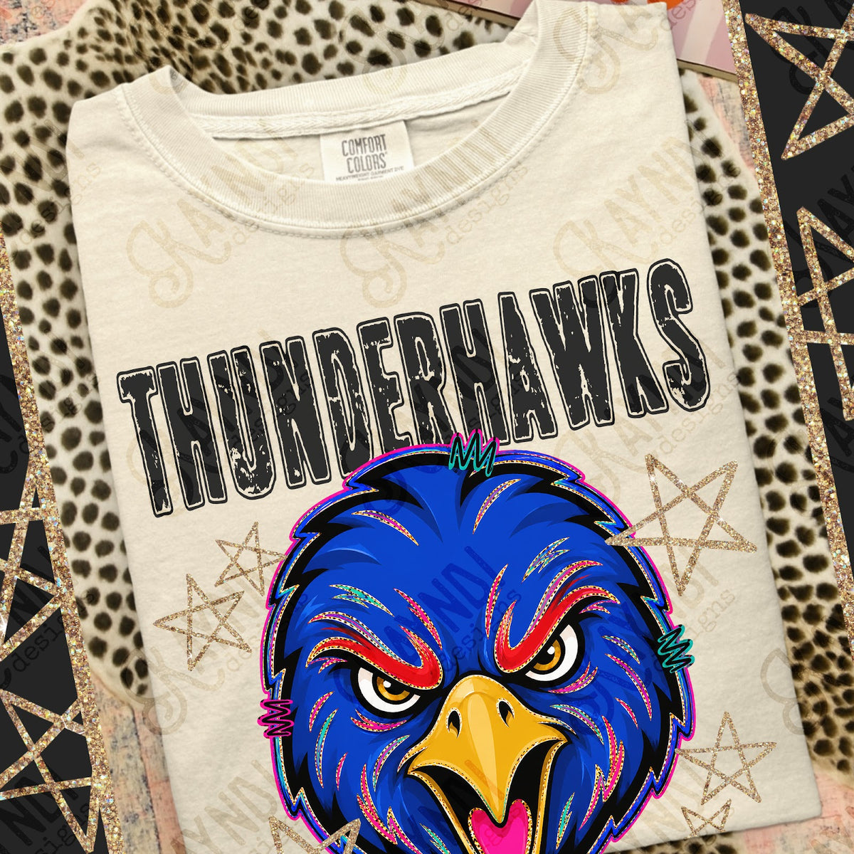 Grunge Varsity Thunderhawks 2 Top