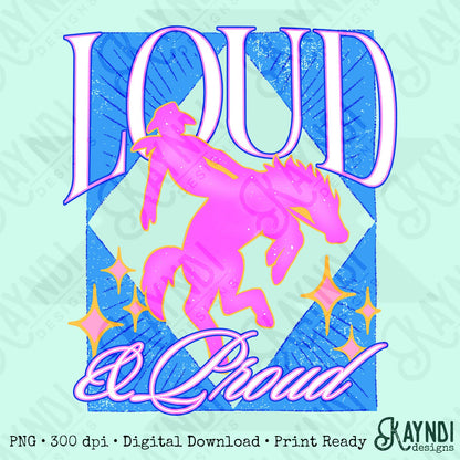 KayndiDesigns Loud and Proud Pink Cowboy Top