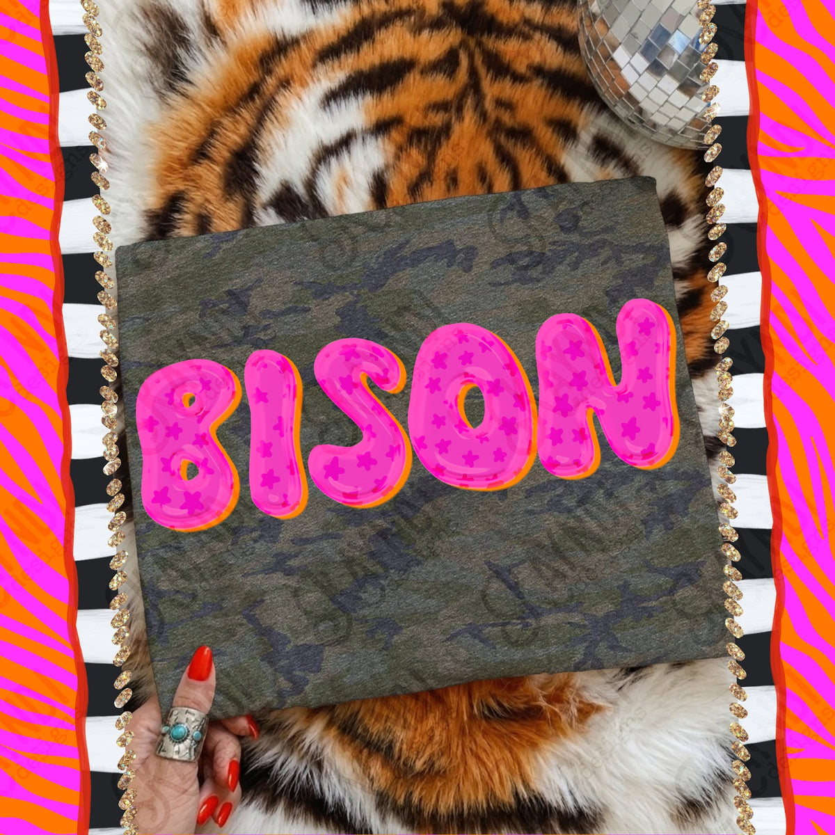 Bubble Stars Bison Top