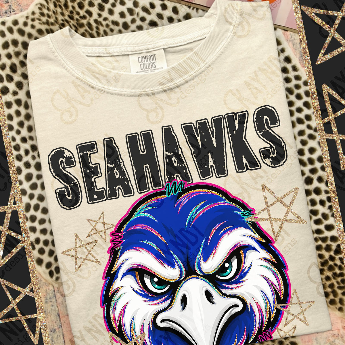 Grunge Varsity Seahawks 2 Top