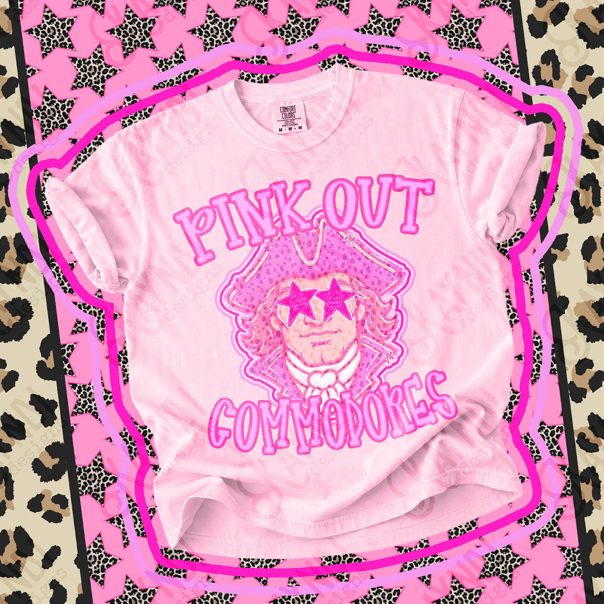Pink Out Commodores Top design mockup