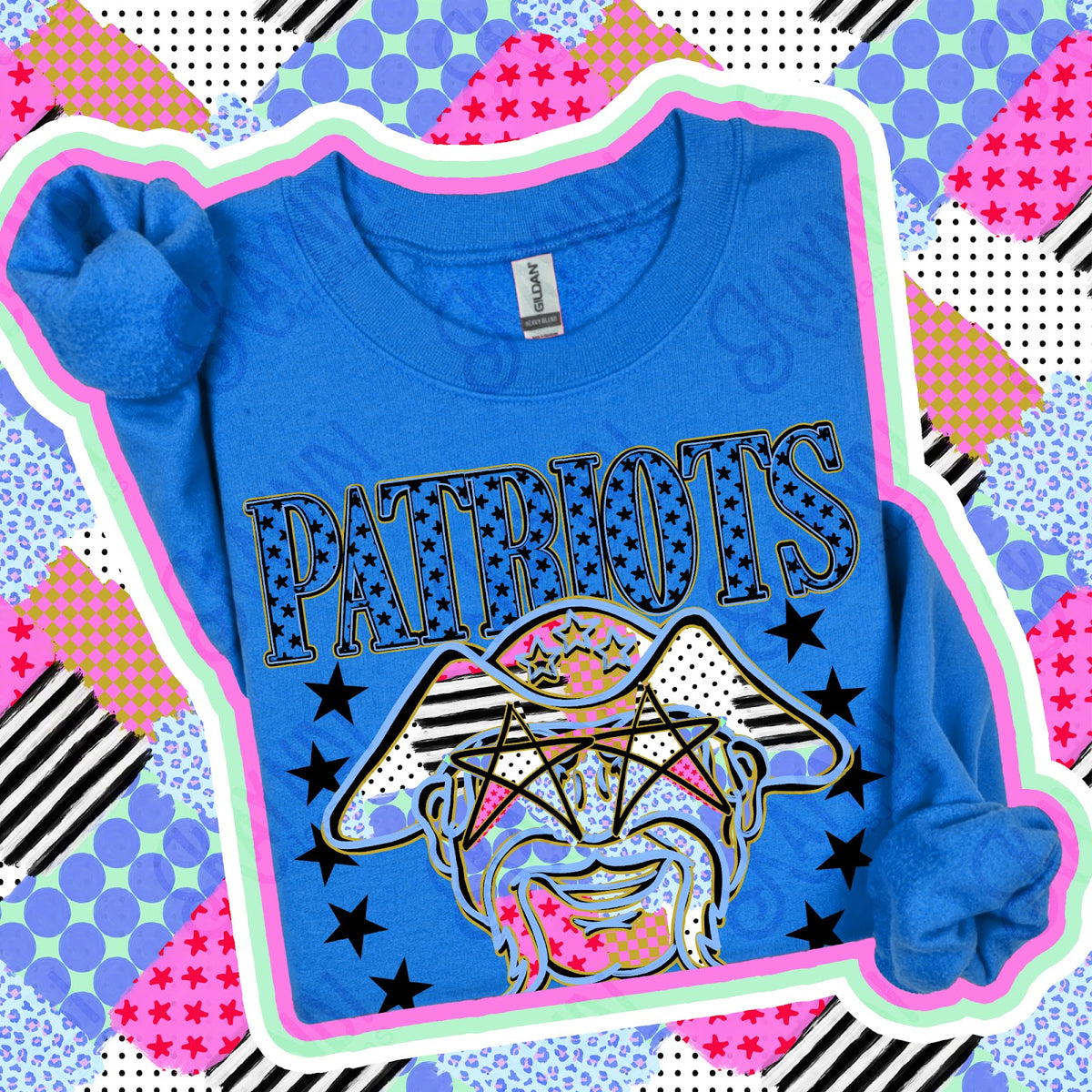 Patchwork Varisty Stars Patriots 2 Top