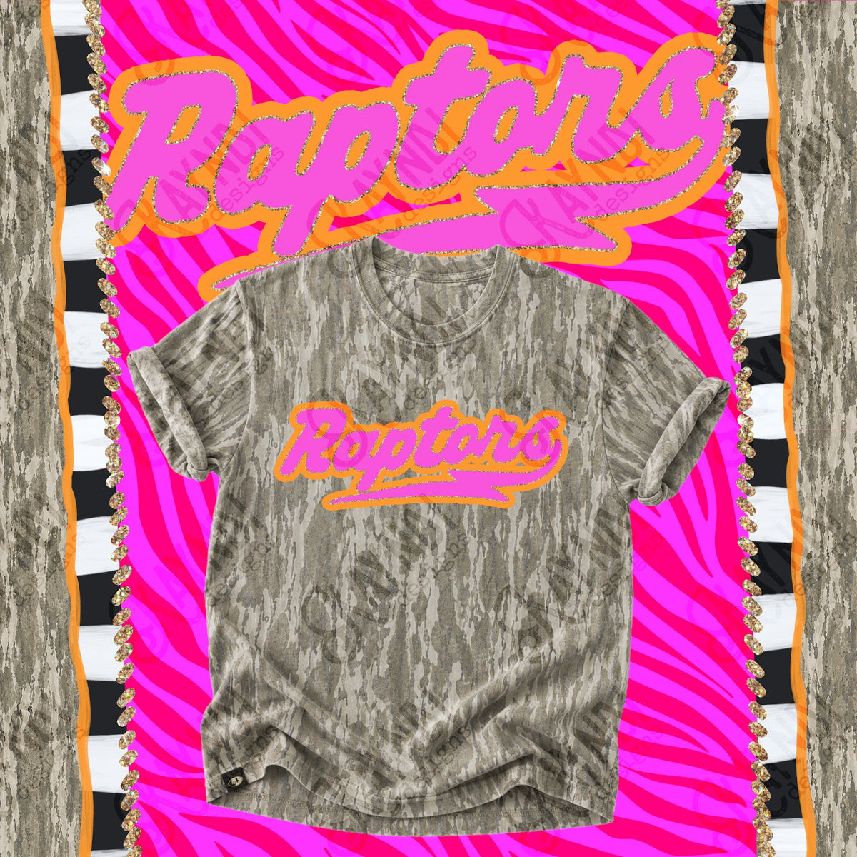 Prism Script Raptors Top