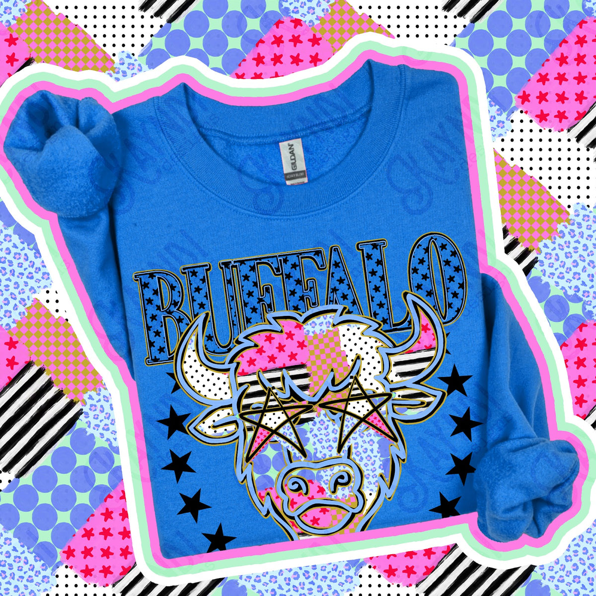 Patchwork Varisty Stars Buffalo Top
