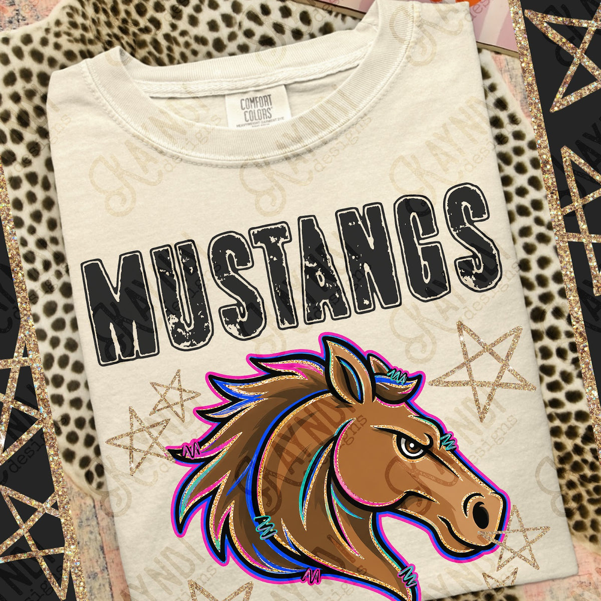 Grunge Varsity Mustangs 2 Top