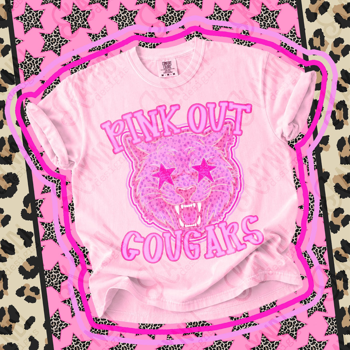Pink Out Cougars 4 Top design mockup