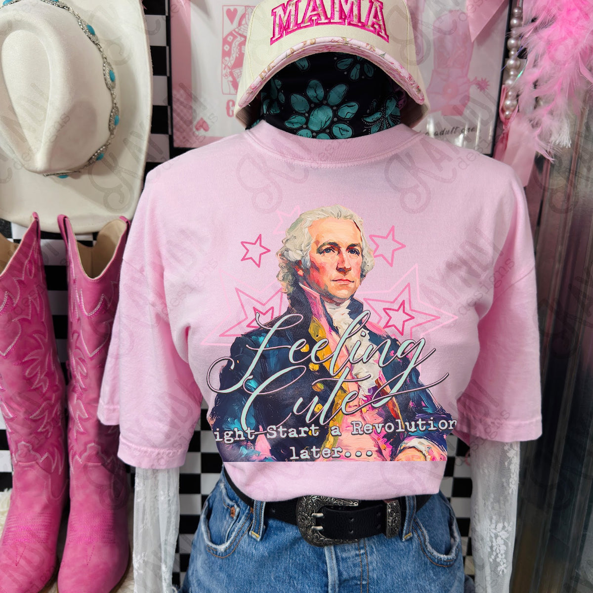 Feeling Cute Might Start a Revolution later TropicalCowgirl Comfort Colors Blossom Top