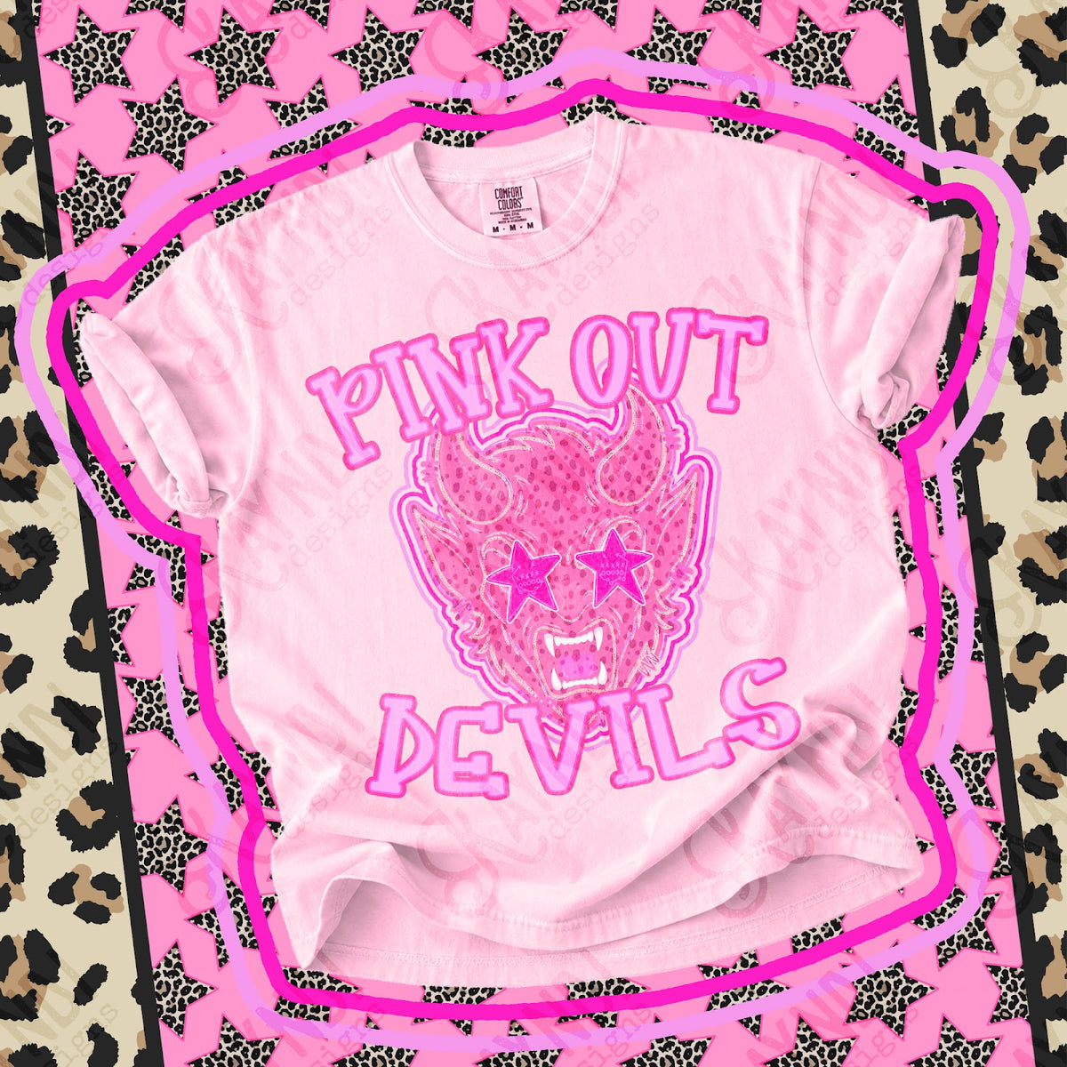 Pink Out Devils Top design mockup