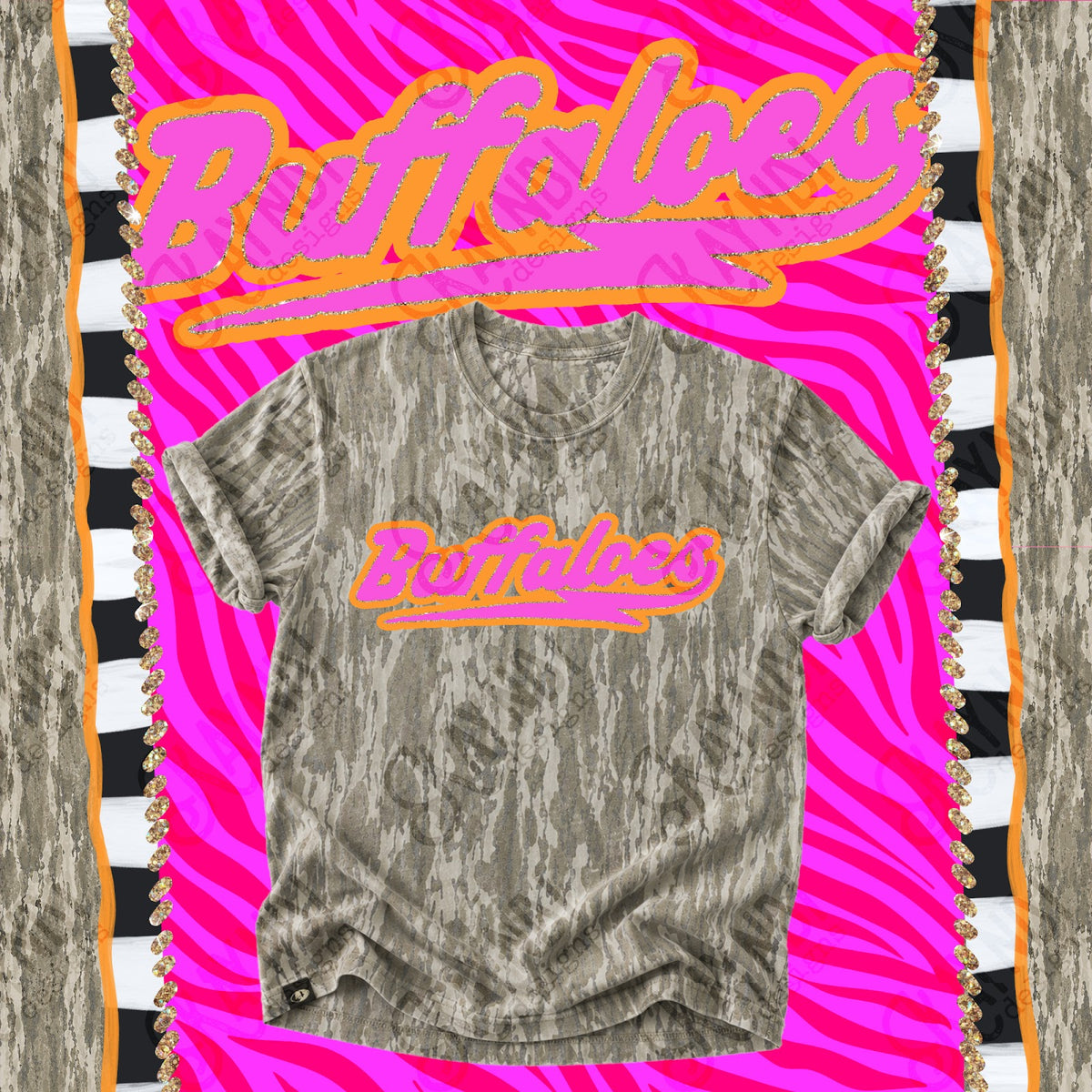 Prism Script Buffaloes Top