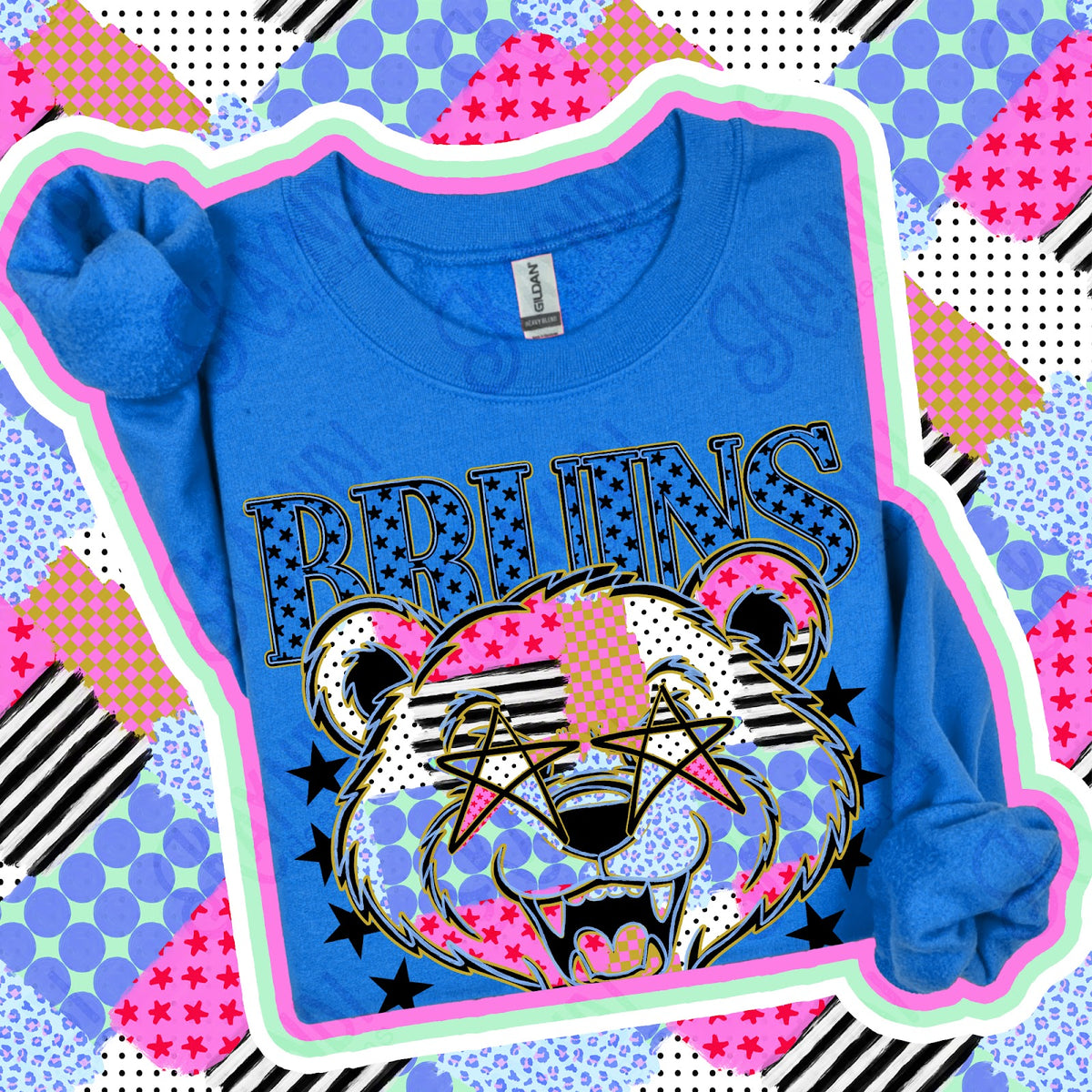 Patchwork Varisty Stars Bruins Top