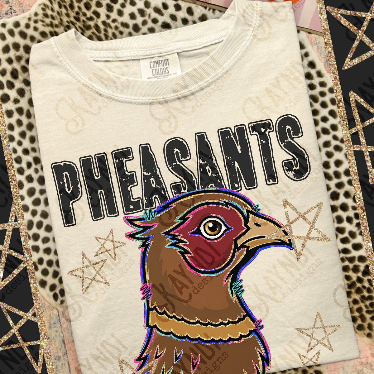 Grunge Varsity Pheasants Top