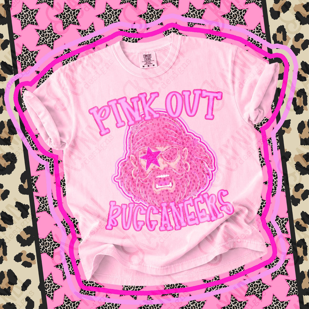 Pink Out Buccaneers 2 Top design mockup