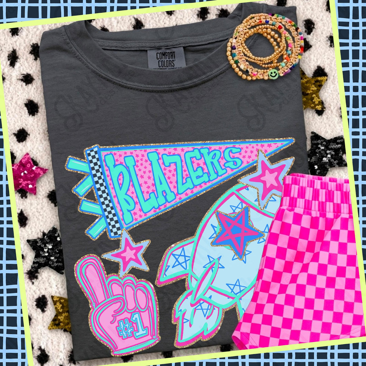 Doodle Star Mascots Blazers Top