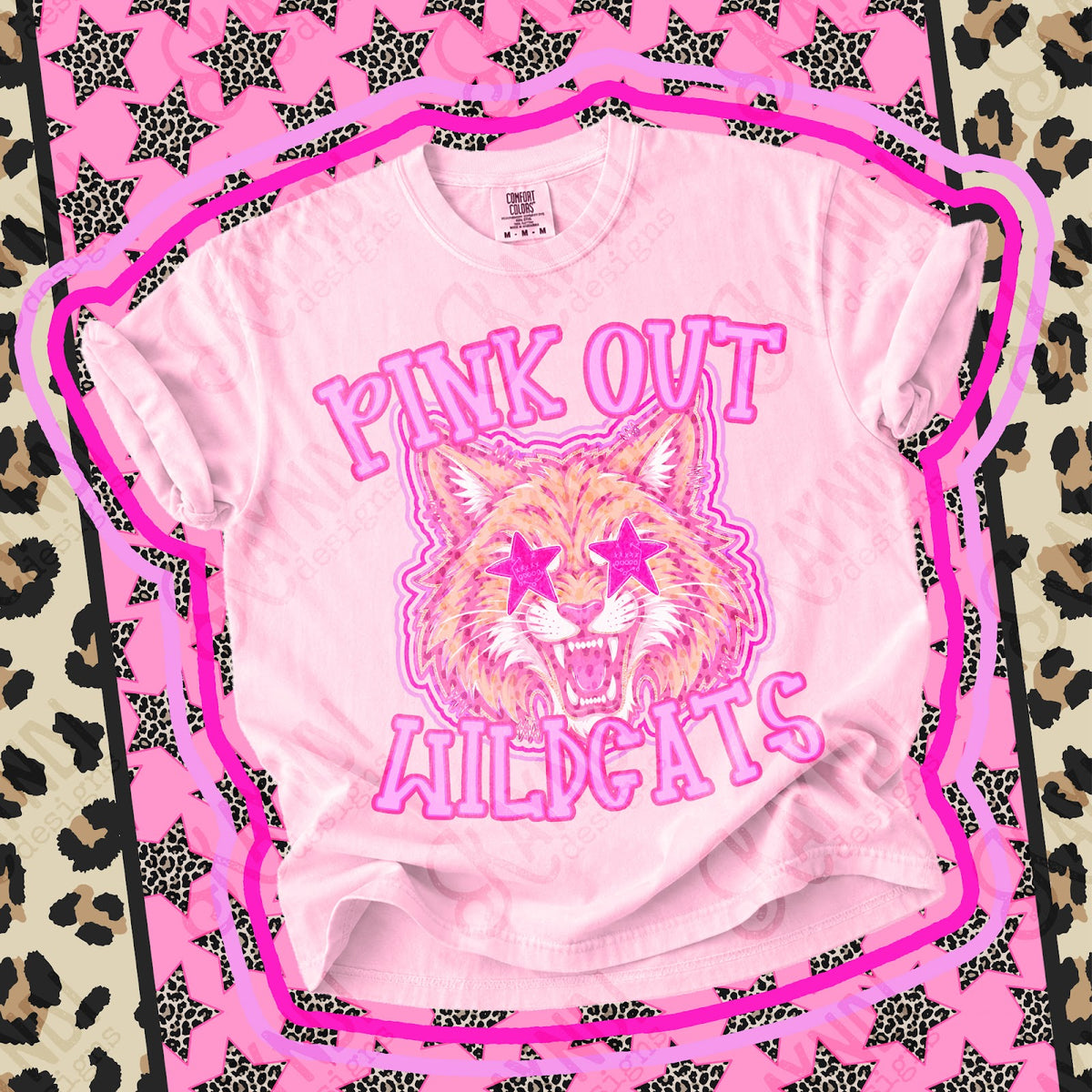 Pink Out Wildcats Top design mockup
