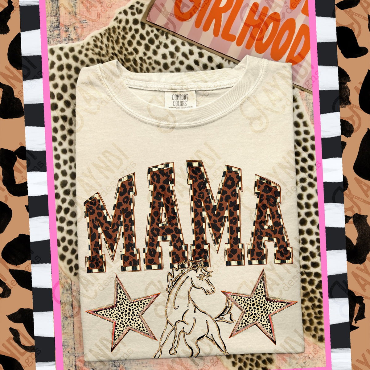 MAMA Ponies Top design mockup