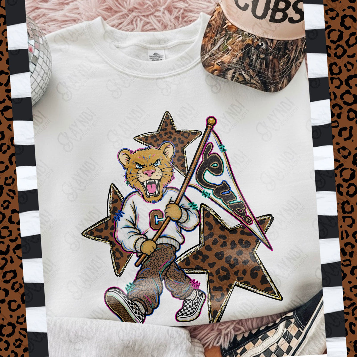 Leopard Sweats Cubs 2 Top