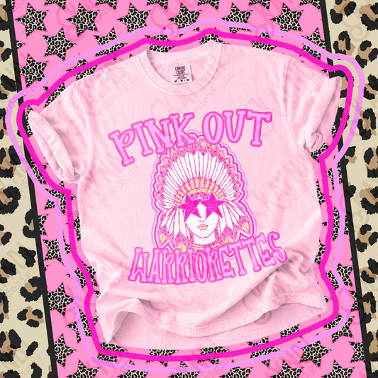 Pink Out Warriorettes Top design mockup