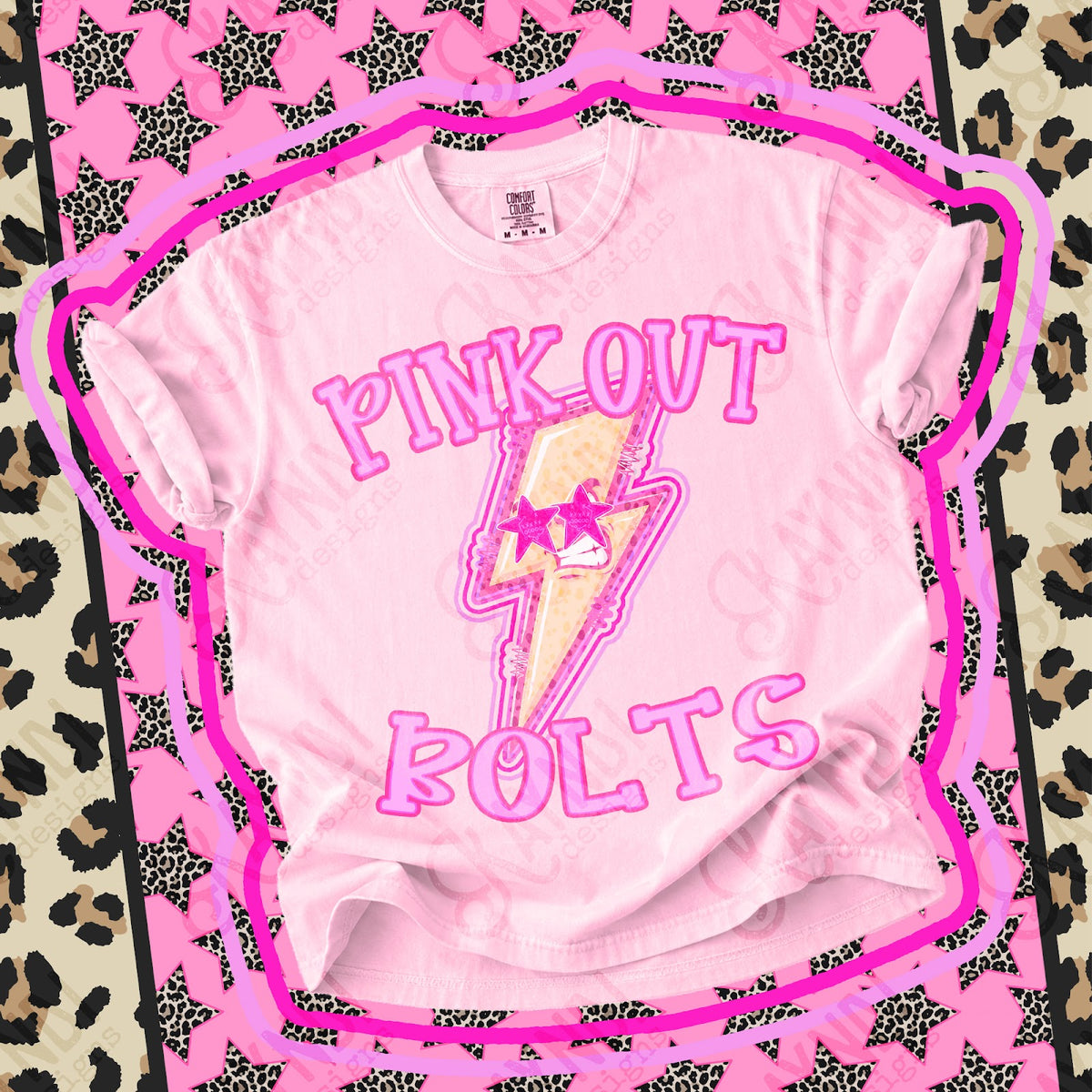 Pink Out Bolts Top design mockup