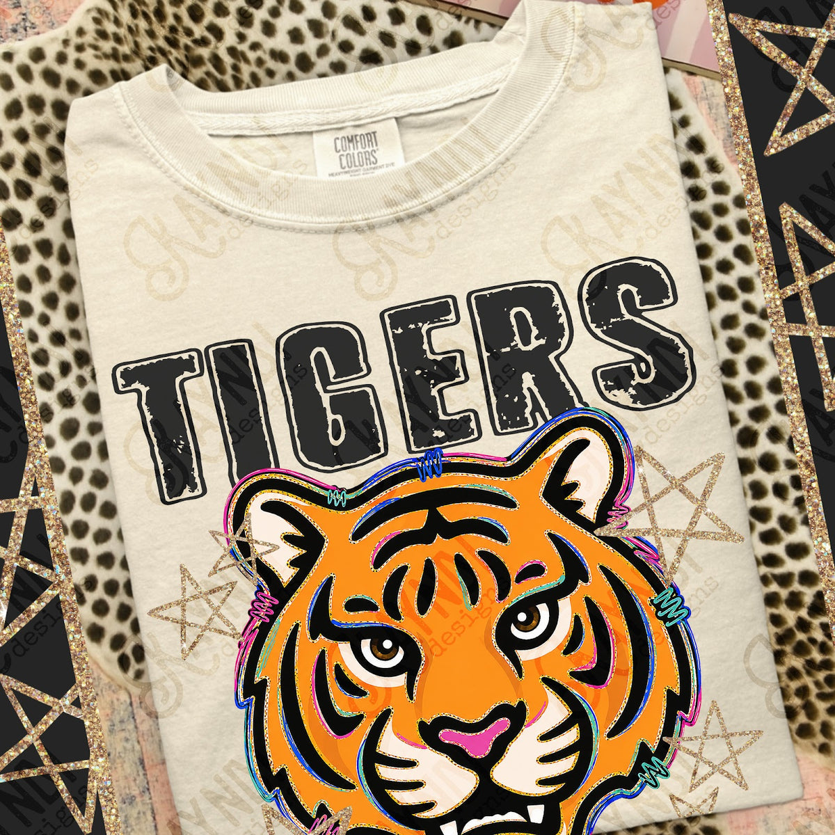 Grunge Varsity Tigers 2 Top