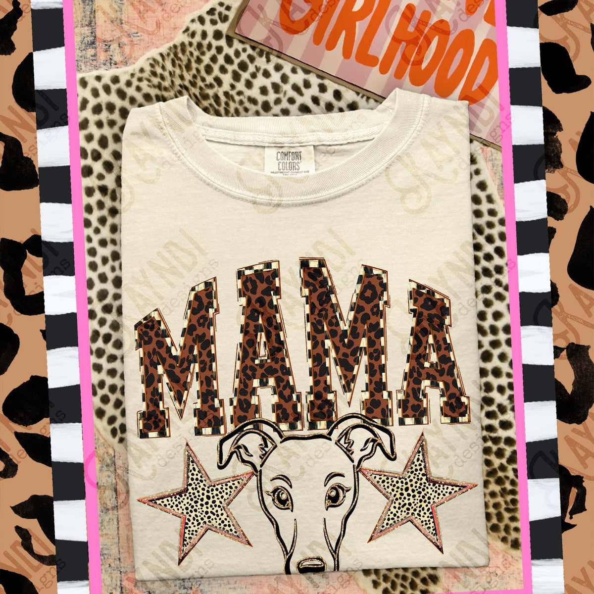 MAMA Greyhounds Top design mockup
