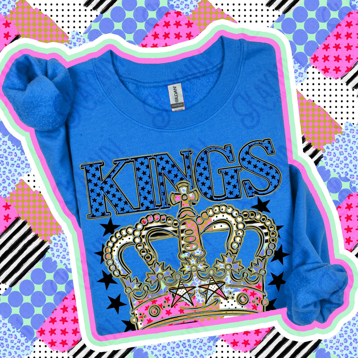 Patchwork Varisty Stars Kings Top