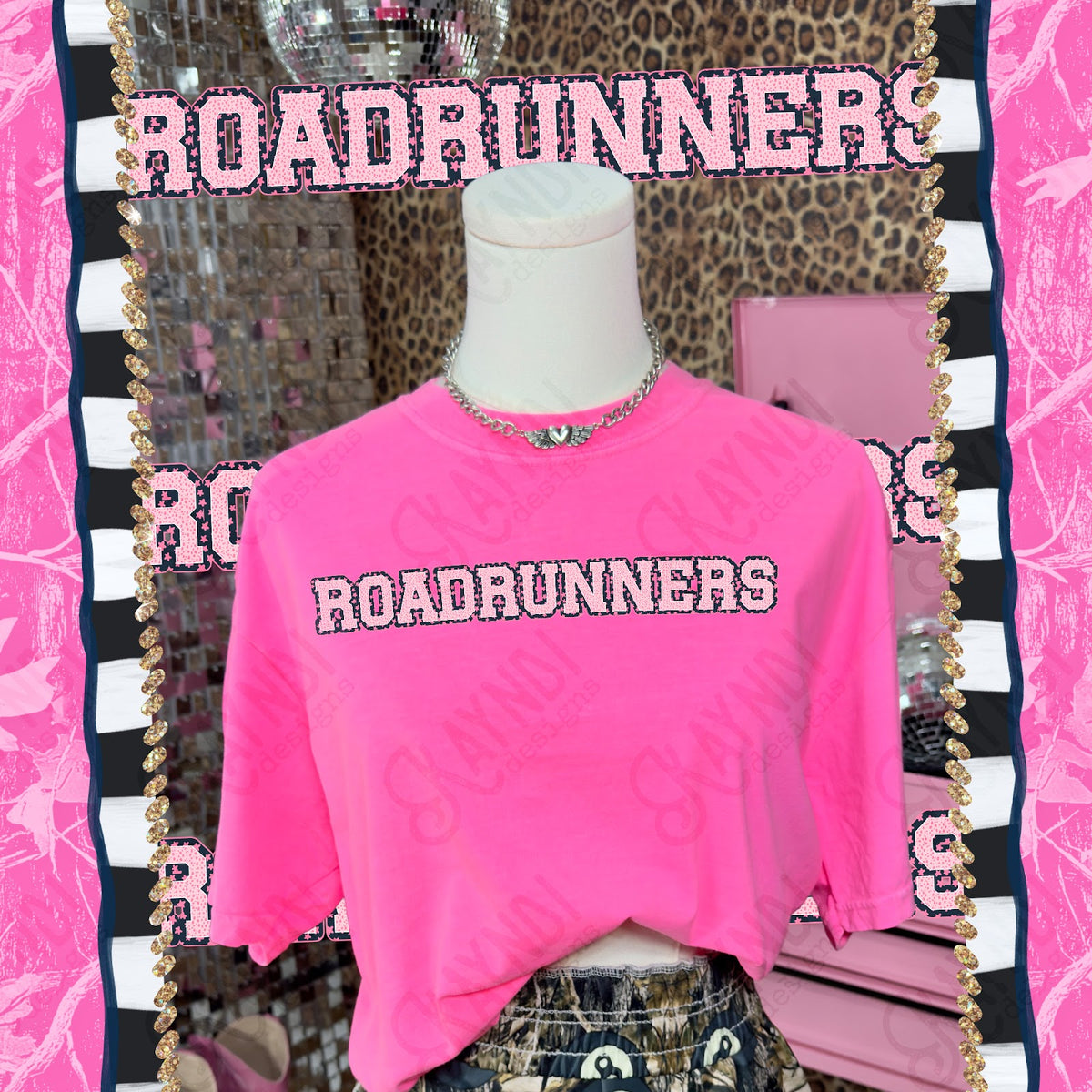 Varsity Stars Roadrunners TropCowg CC Neon Pink Top