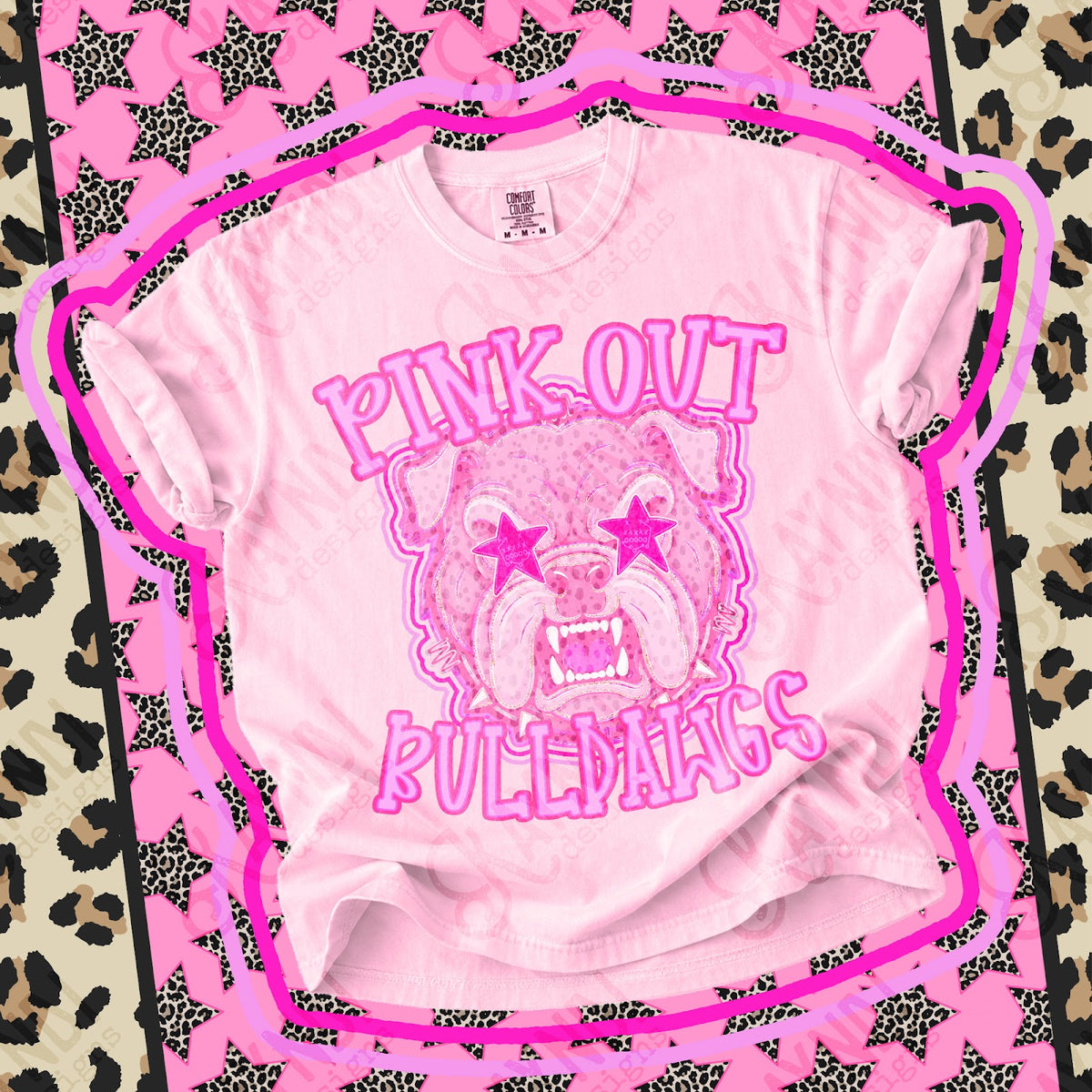 Pink Out Bulldawgs 7 Top design mockup