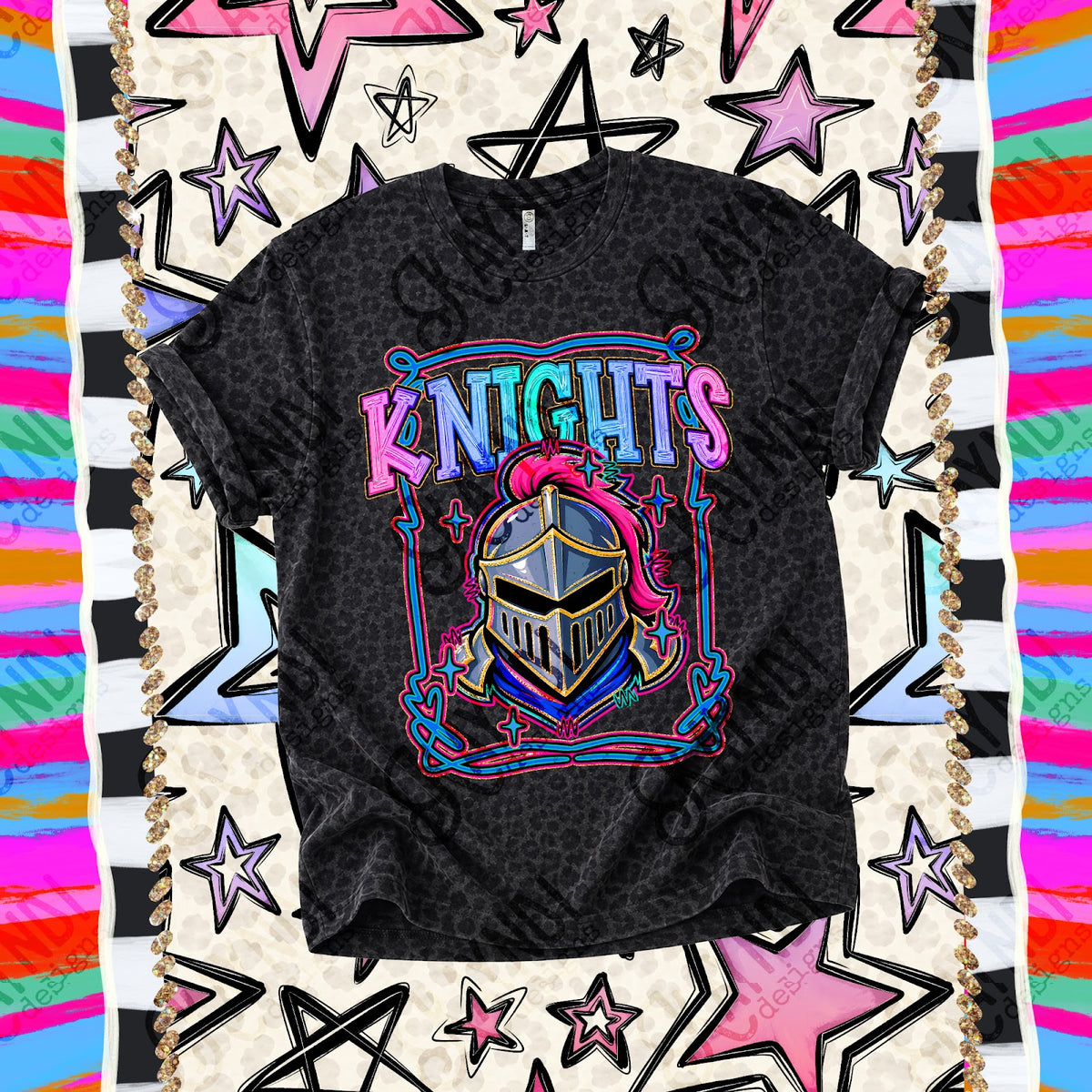 Knights Neon Helmet Retro Pop Top