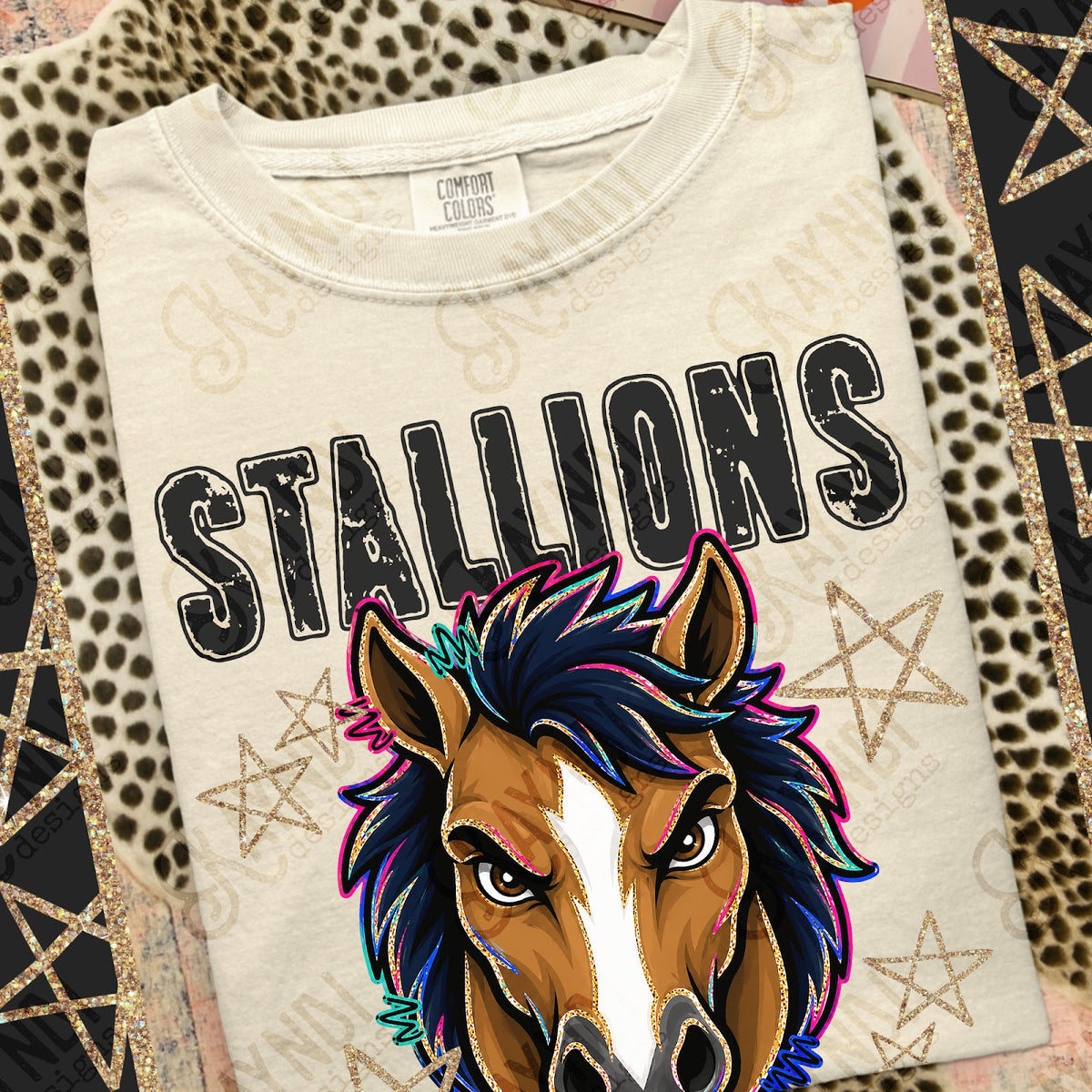 Grunge Varsity Stallions 3 Top