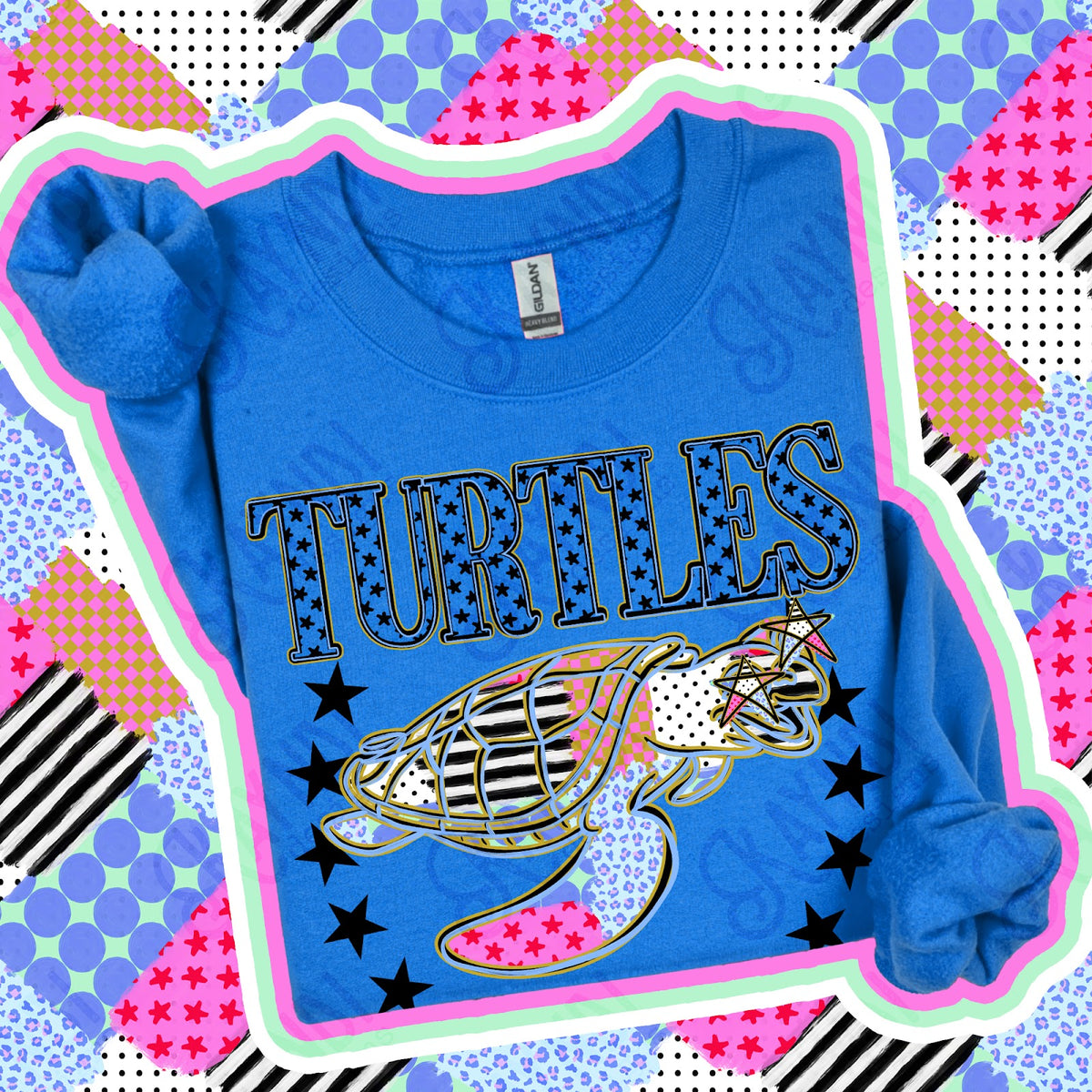 Patchwork Varisty Stars Turtles Top