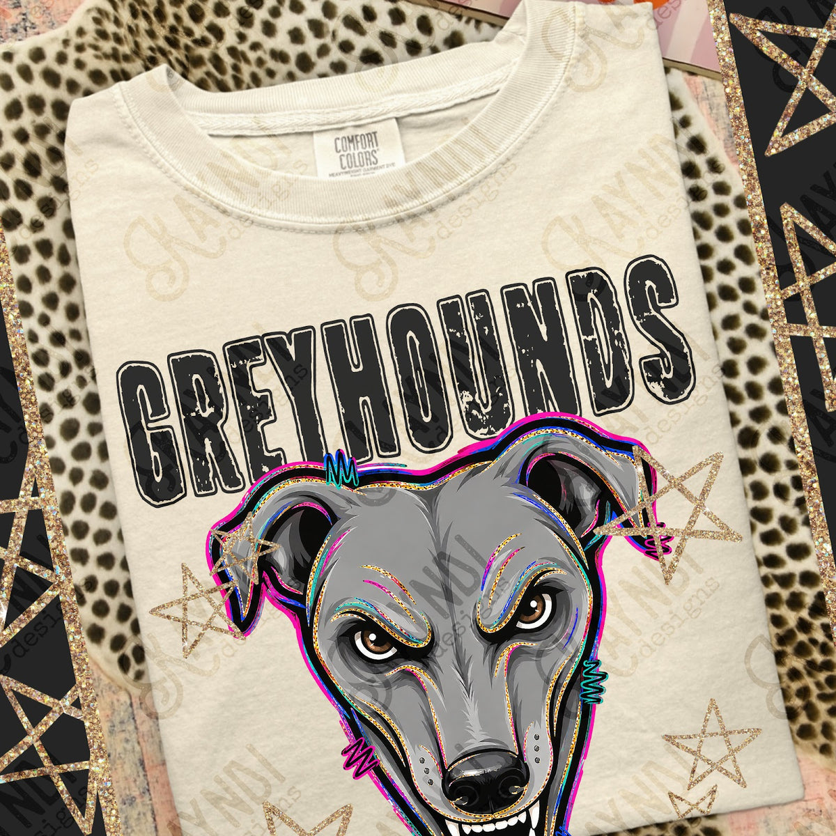 Grunge Varsity Greyhounds Top