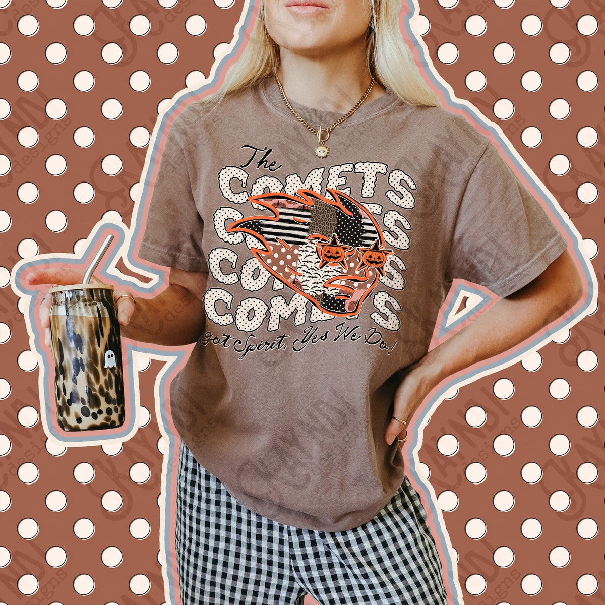 Patchwork Pumpkin Spirit Comets Top