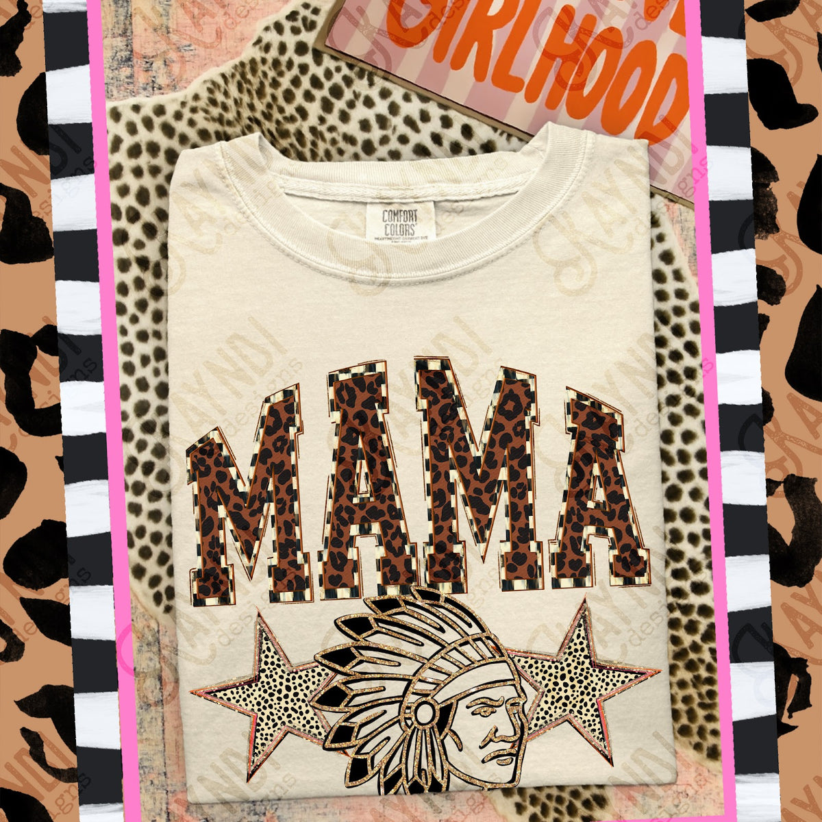 MAMA Indians Top design mockup