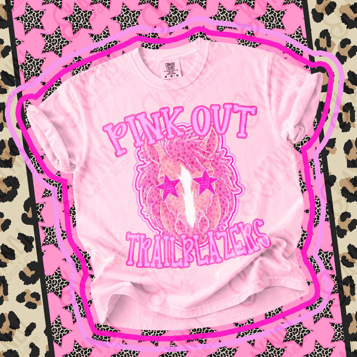 Pink Out Trailblazers 4 Top design mockup