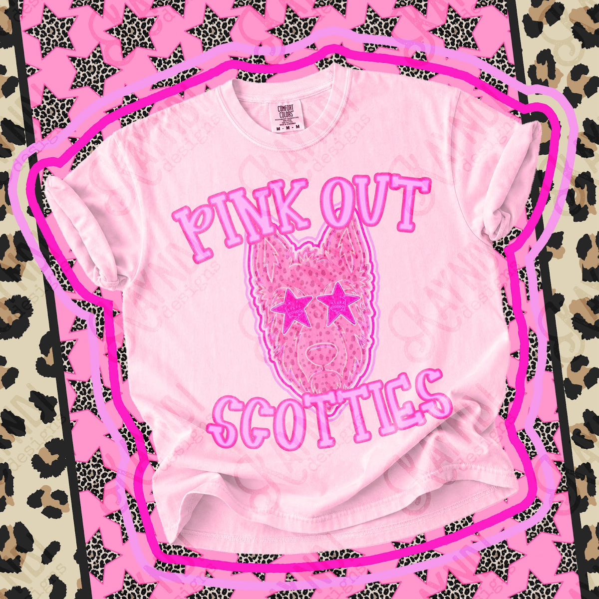 Pink Out Scotties Top design mockup