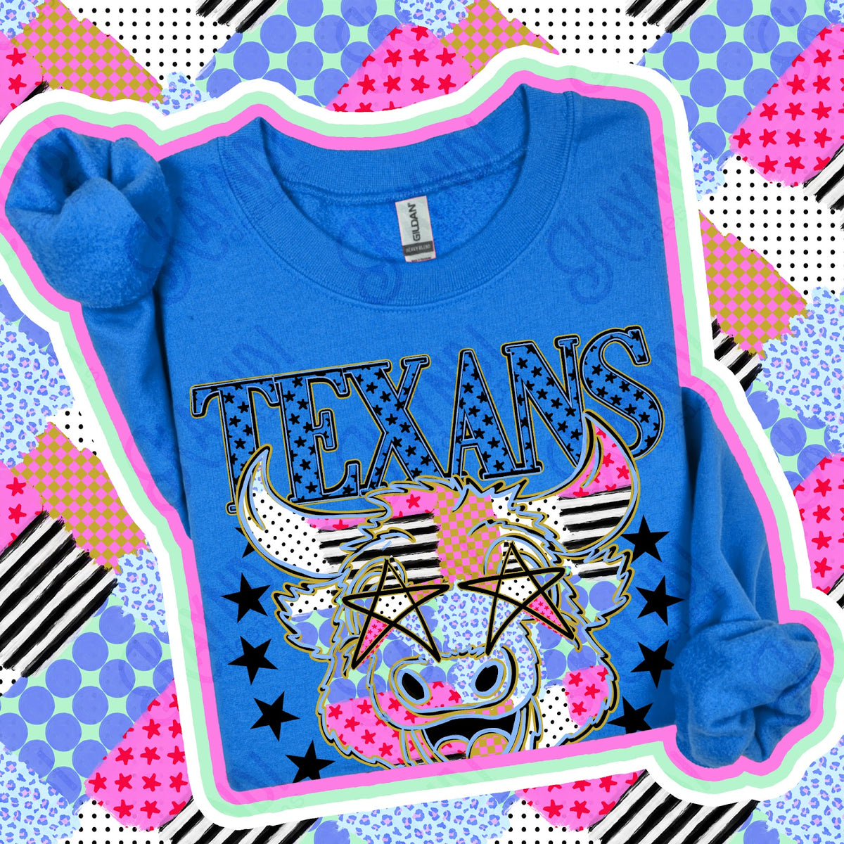 Patchwork Varisty Stars Texans Top
