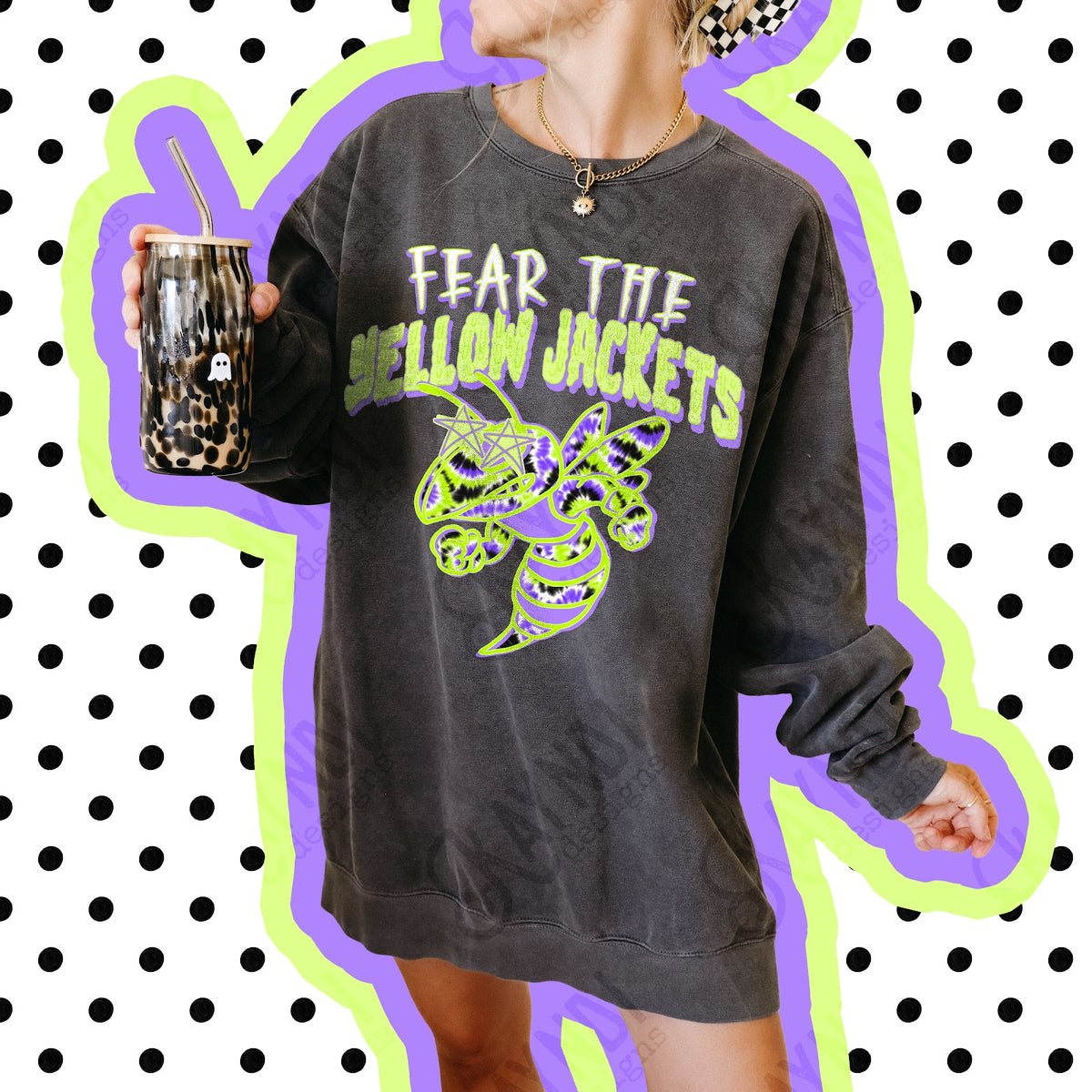Fear the Yellow Jackets Top apparel mockup