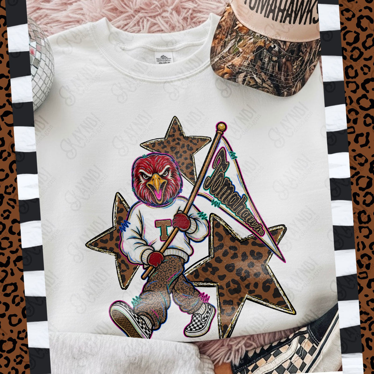 Leopard Sweats Tomahawks 2 Top