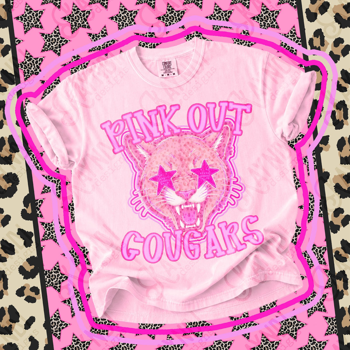 Pink Out Cougars Top design mockup