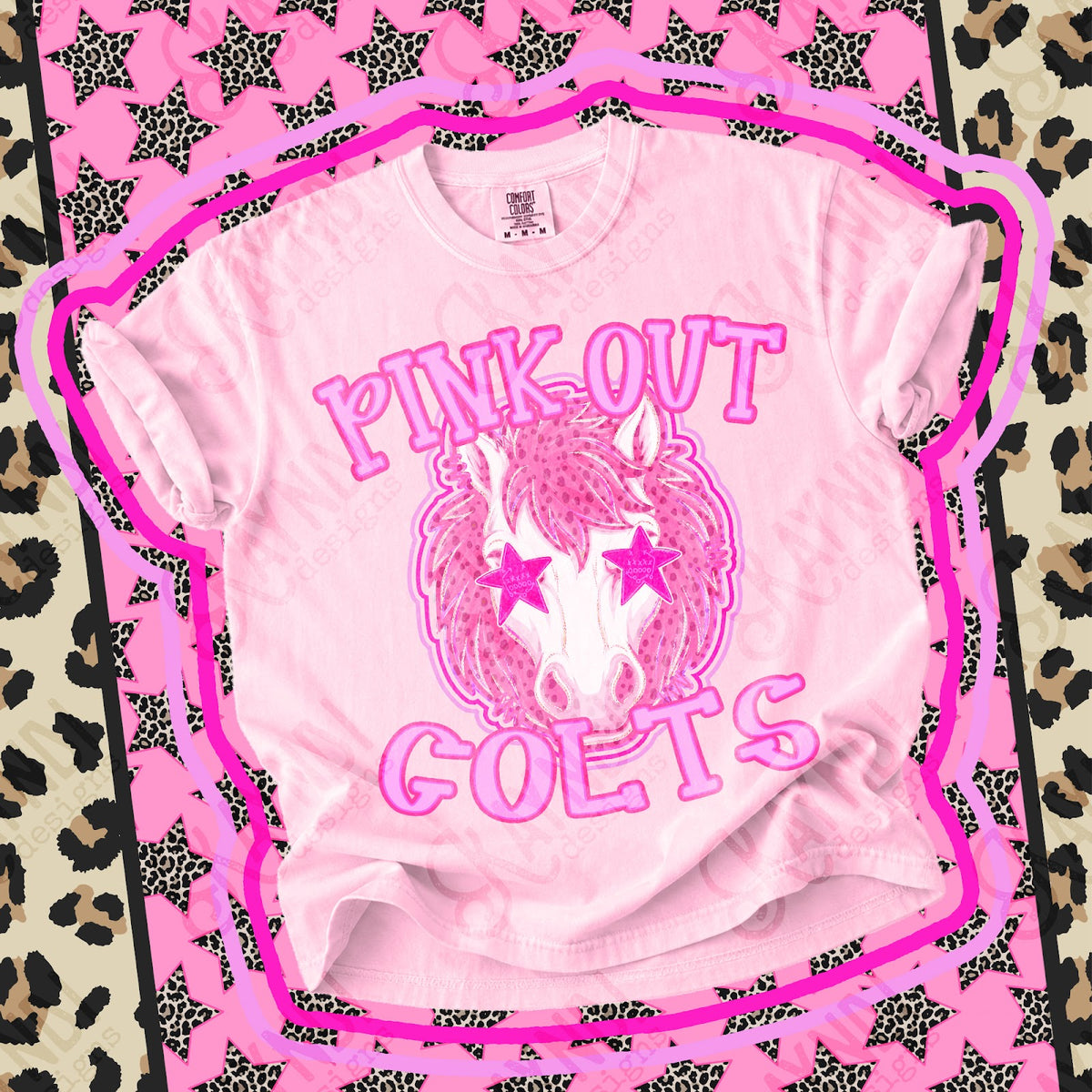 Pink Out Colts 2 Top design mockup