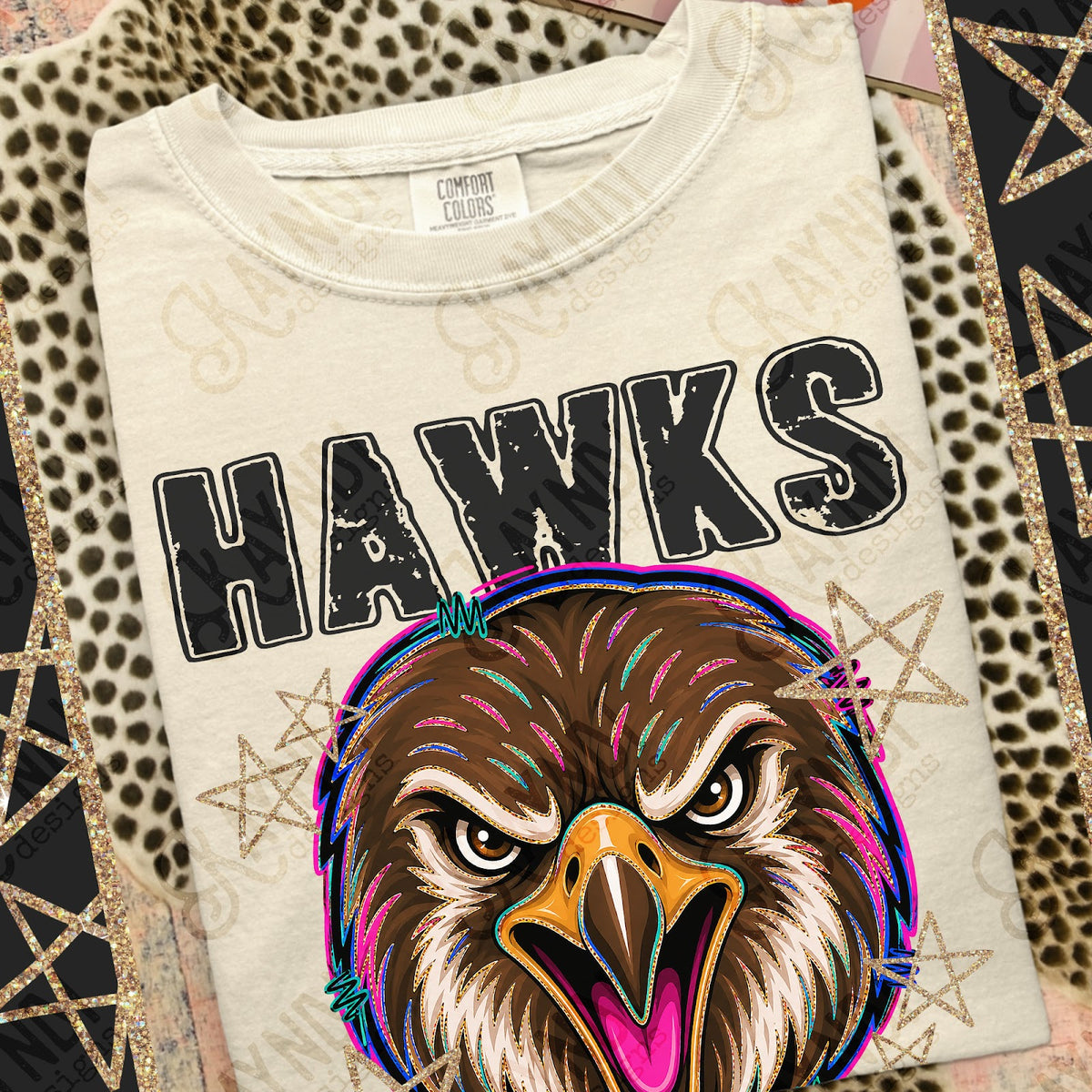 Grunge Varsity Hawks Top