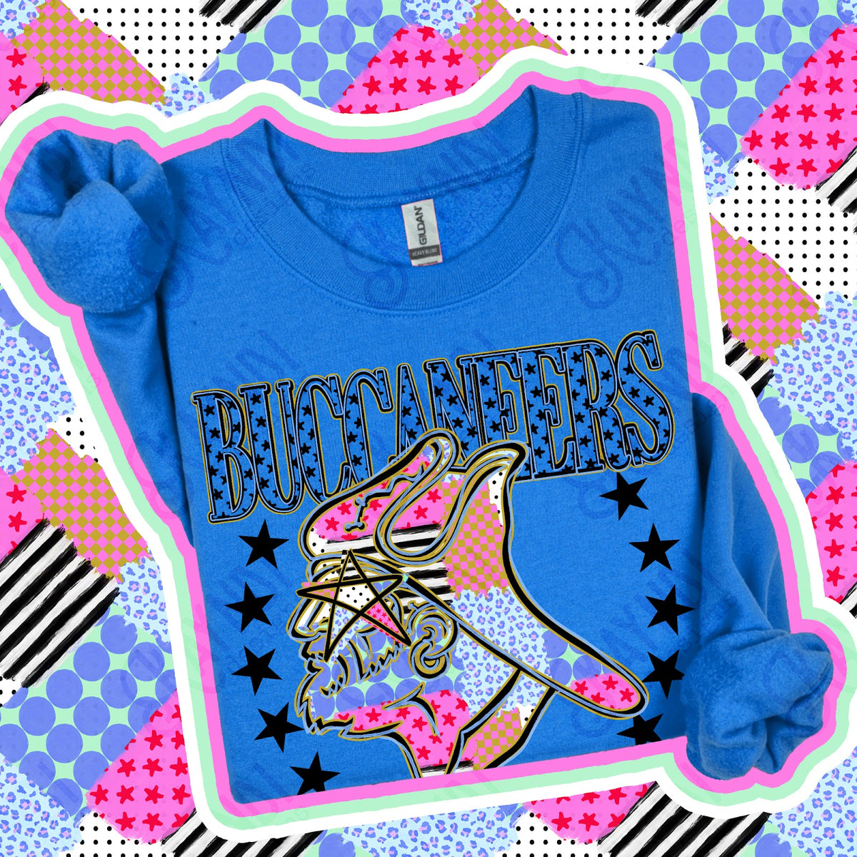 Patchwork Varisty Stars Buccaneers 2 Top