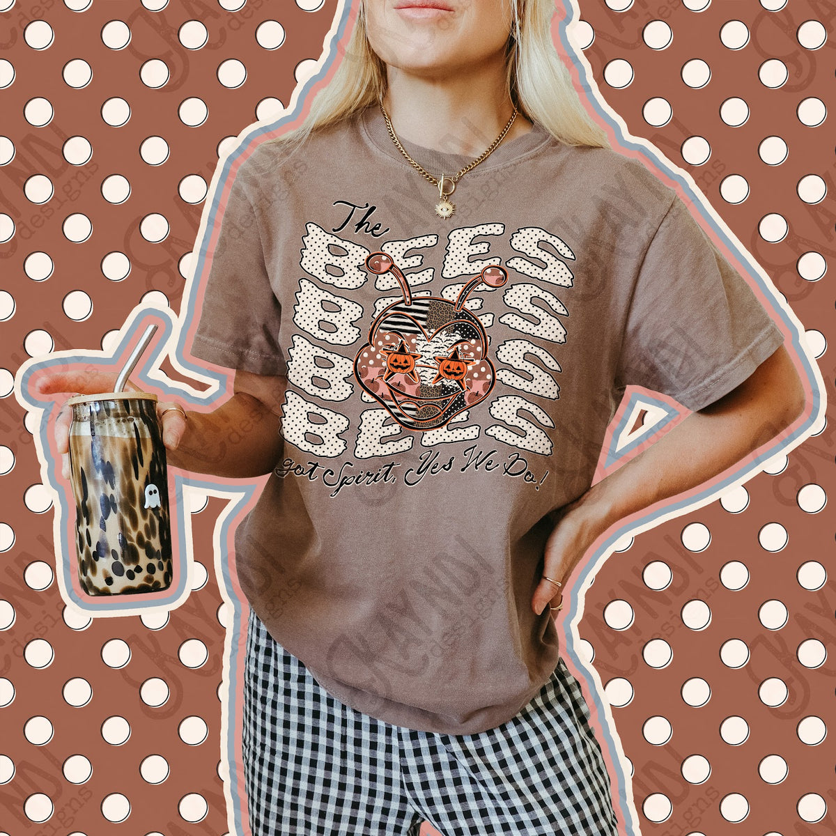 Patchwork Pumpkin Spirit Bees Top